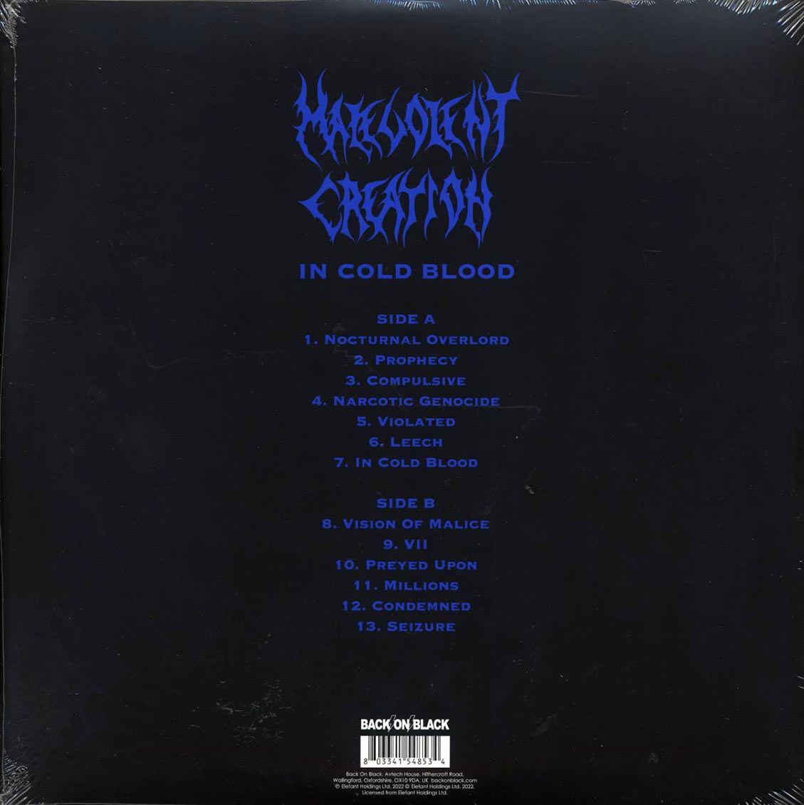 Malevolent Creation - In Cold Blood (ltd. ed.) (blue vinyl)