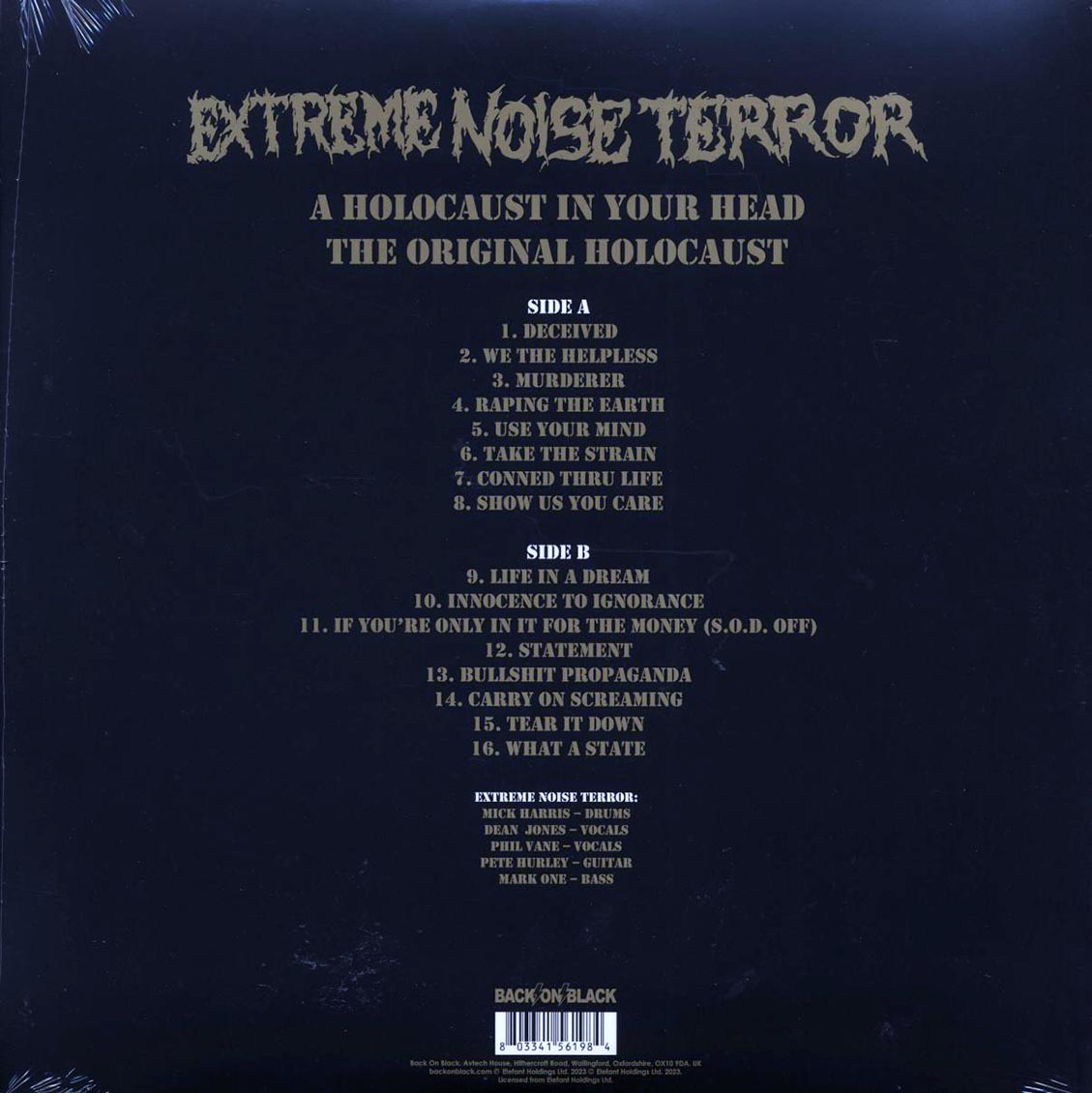 Extreme Noise Terror - A Holocaust In Your Head: The Original Holocaust (ltd. ed.) (gold vinyl)