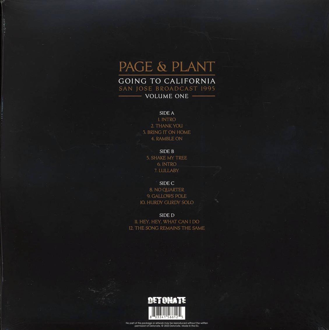 Jimmy Page, Robert Plant - Page & Plant Going To California Volume 1: San Jose Broadcast 1995 (ltd. ed.) (2xLP) (red vinyl)