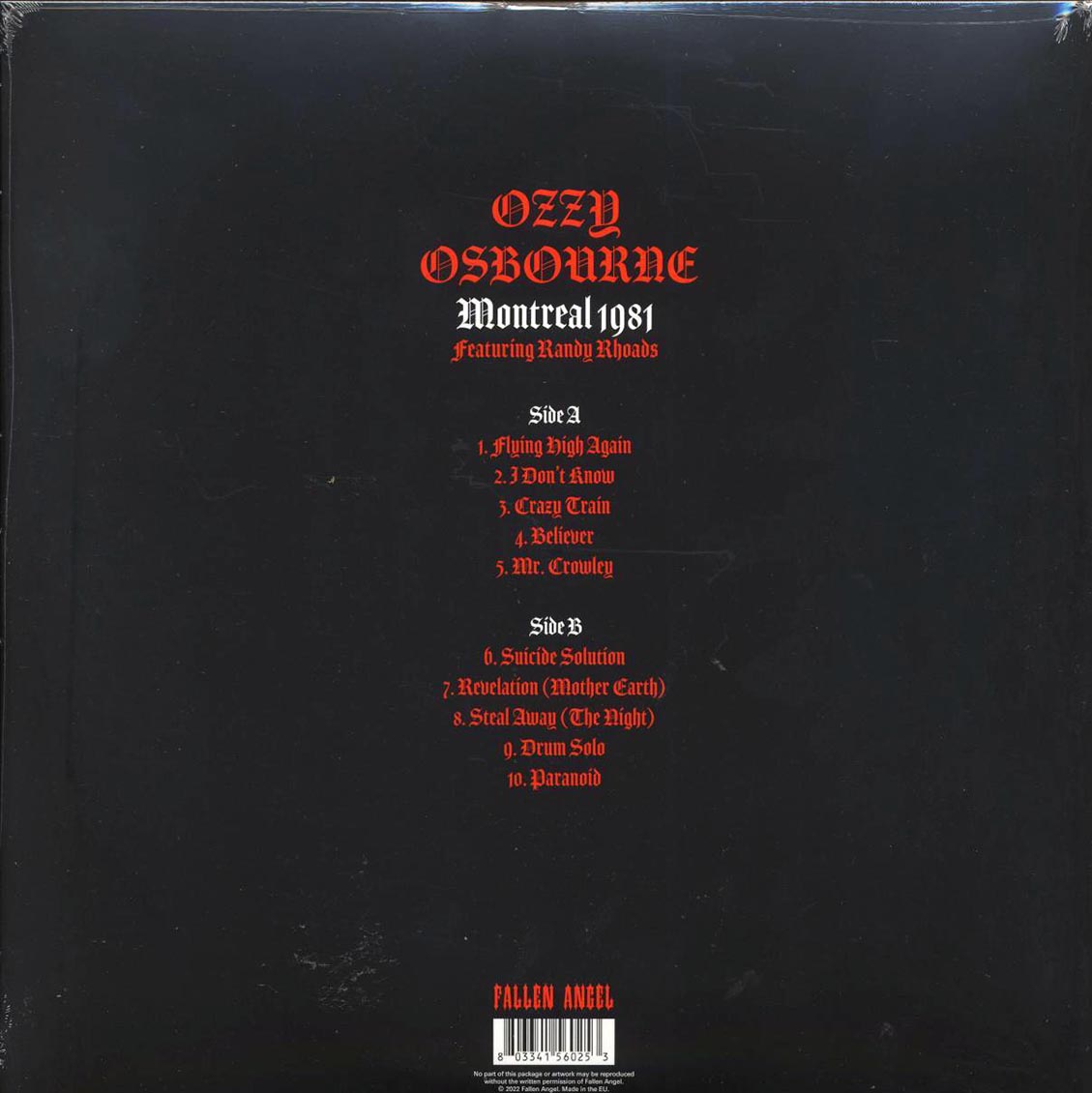 Ozzy Osbourne - Montreal 1981: Theatre Sain-Denin, Montreal, 28th July 1981 (ltd. ed.) (red vinyl)