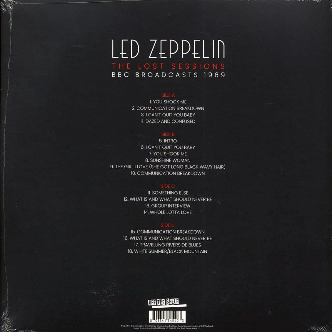 Led Zeppelin - The Lost Sessions: BBC Broadcasts 1969 (ltd. ed.) (2xLP) (clear vinyl)