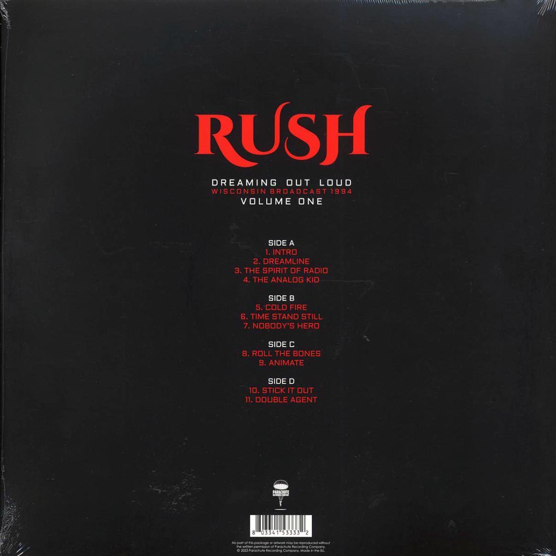 Rush - Dreaming Out Loud Volume 1: Wisconsin Broadcast 1994 (2xLP)