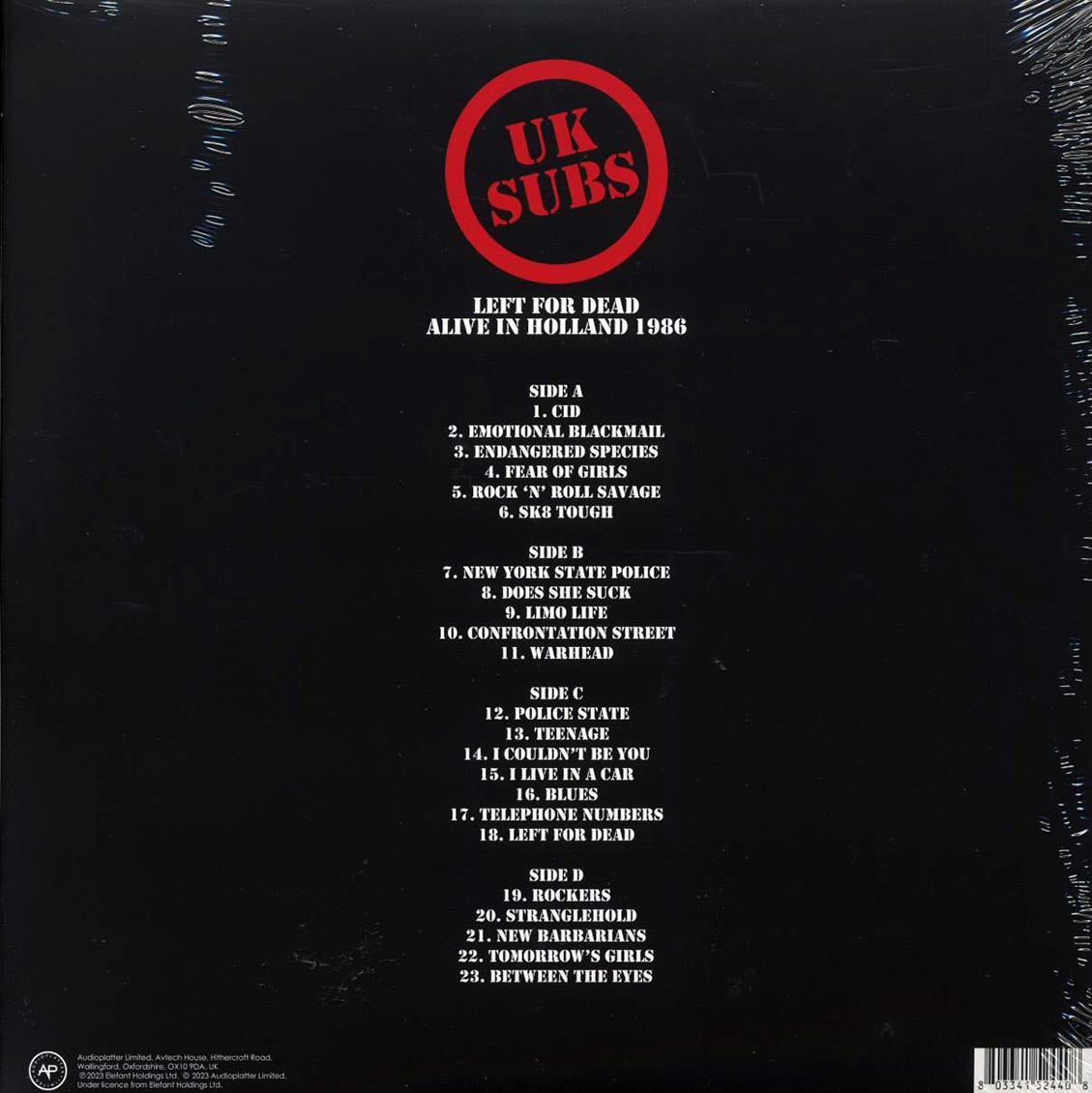 UK Subs - Left For Dead: Alive In Holland 1986 (ltd. ed.) (2xLP) (clear vinyl)