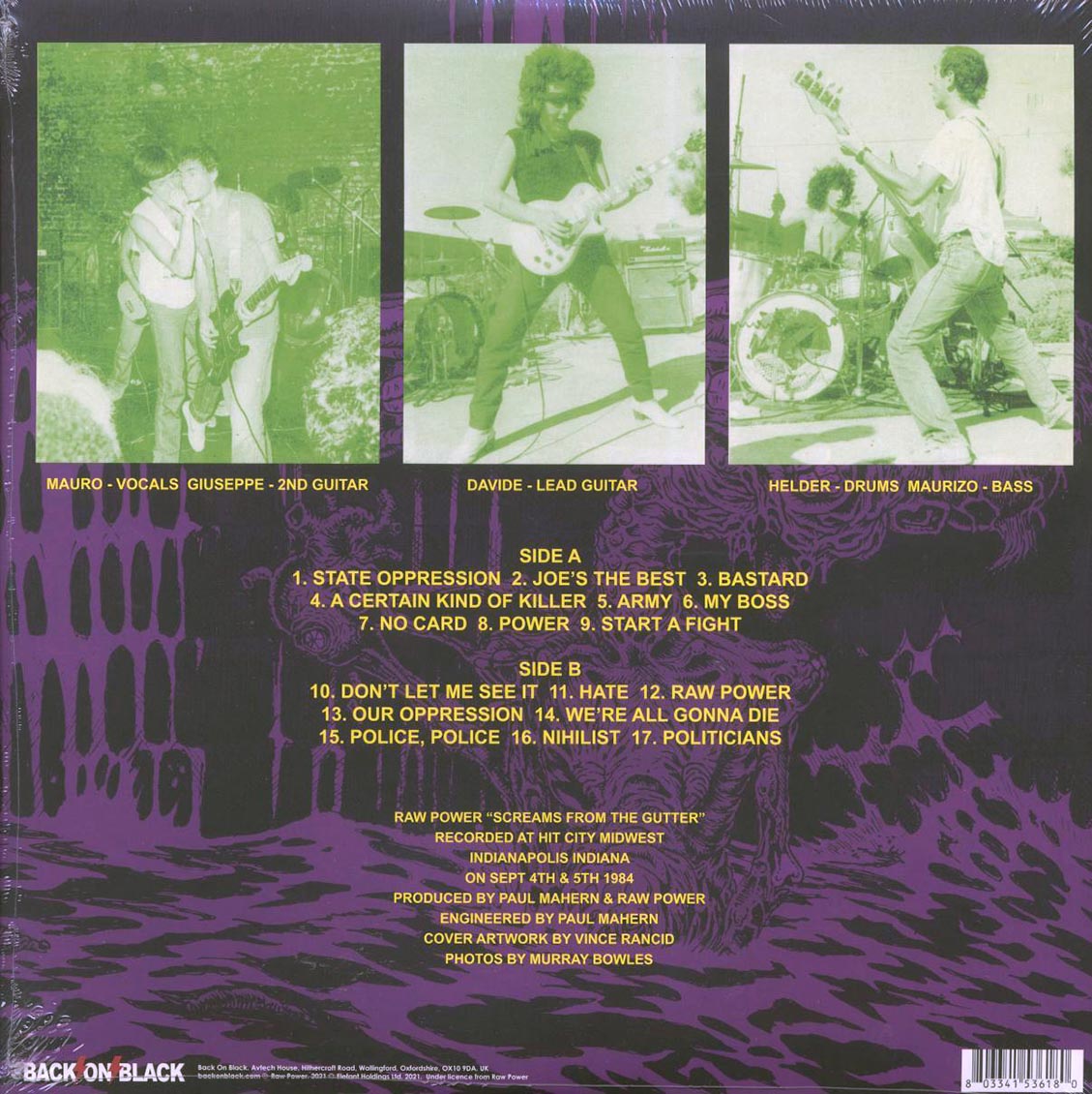 Raw Power - Screams From The Gutter (ltd. ed.) (white/purple splatter vinyl)