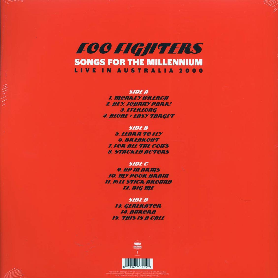 Foo Fighters - Songs For The Millennium: Live In Australia 2000 (ltd. ed.) (2xLP) (clear vinyl)