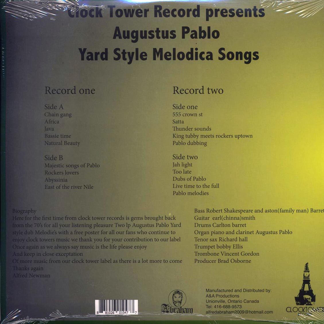 Augustus Pablo - Yard Style Melodica Songs (2xLP)