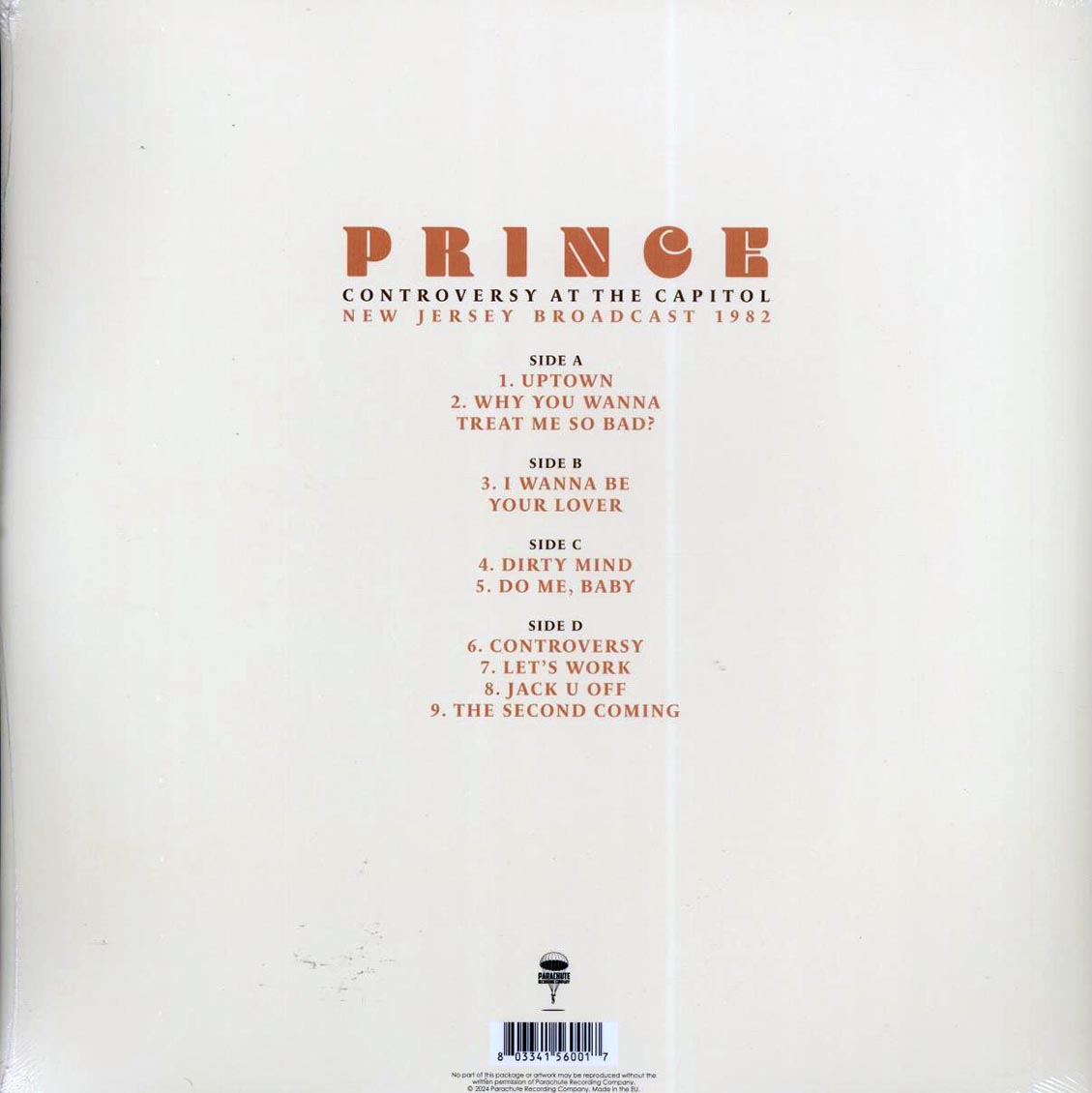 Prince - Controversy At The Capitol: New Jersey Broadcast 1982 (ltd. ed.) (2xLP) (clear vinyl)