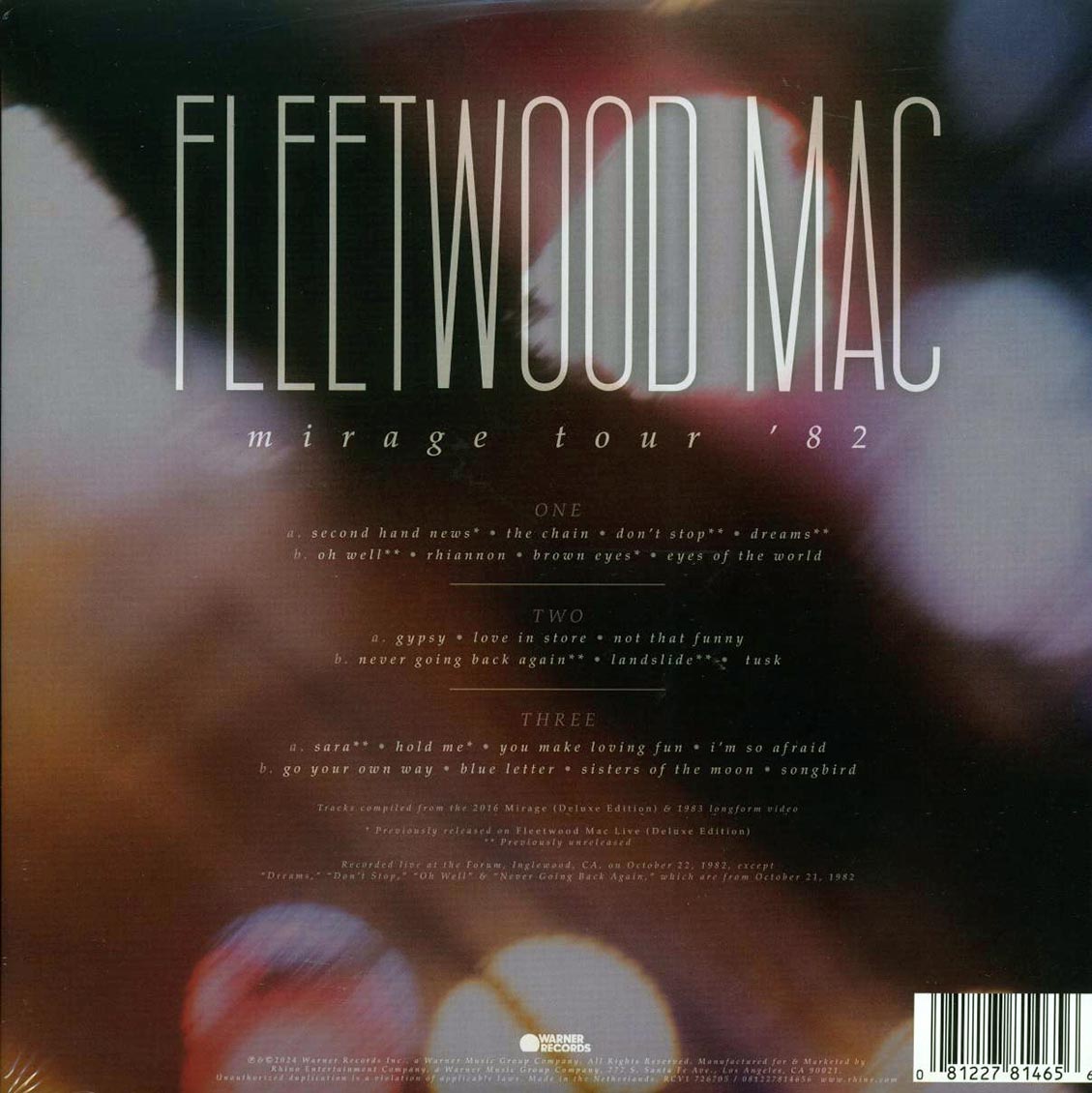 Fleetwood Mac - Mirage Tour '82 (22 tracks) (ltd. ed.) (3xLP) (clear vinyl)