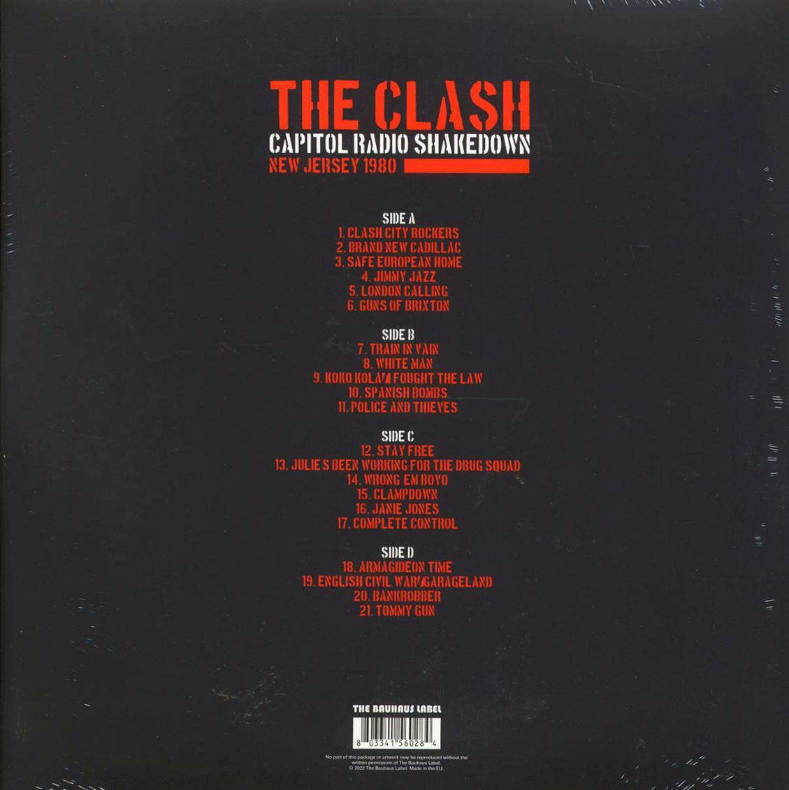 The Clash - Capitol Radio Shakedown: New Jersey 1980 (ltd. ed.) (2xLP) (clear vinyl)