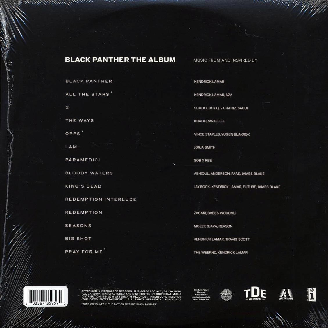 Kendrick Lamar, Khalid, Travis Scott, James Blake, The Weeknd, Etc. - Black Panther The Album: Music From And Inspired By (numbered ltd.ed.) (2xLP)