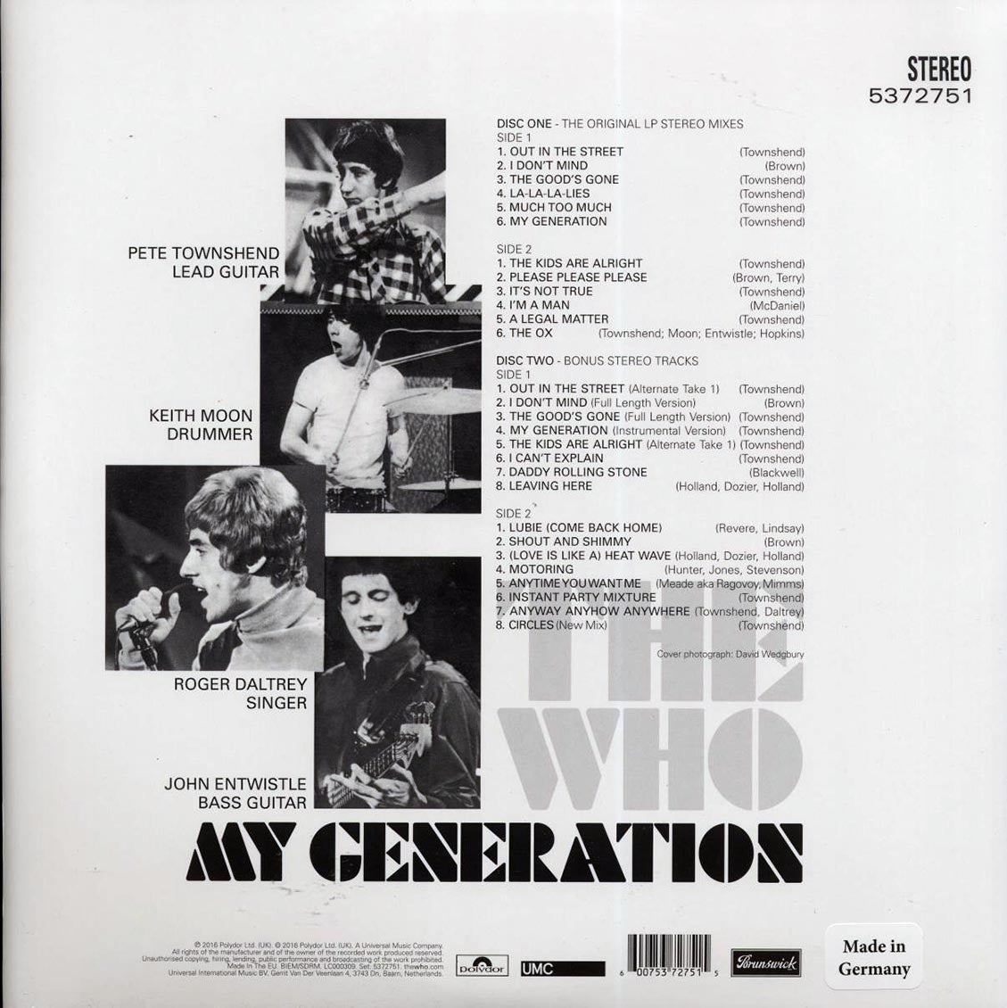 The Who - My Generation: Deluxe Edition 14 Bonus Tracks (+14 bonus tracks) (2xLP) (remastered)