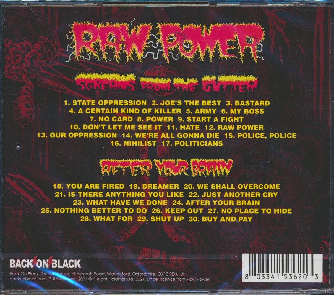 Raw Power - Screams From The Gutter + After Your Brain (2 albums on 2 CDs) (30 tracks) (2xCD)