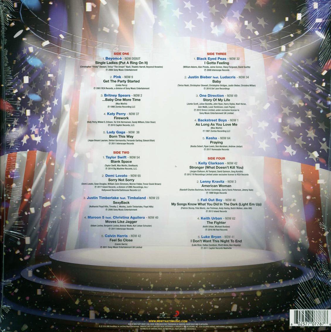 Taylor Swift, Beyonce, Katy Perry, Britney Spears, Lenny Kravitz, Kelly Clarkson, Etc. - Now That's What I Call Music! 20th Anniversary Volume 1 (20 tracks) (ltd. ed.) (2xLP) (red/blue vinyl)