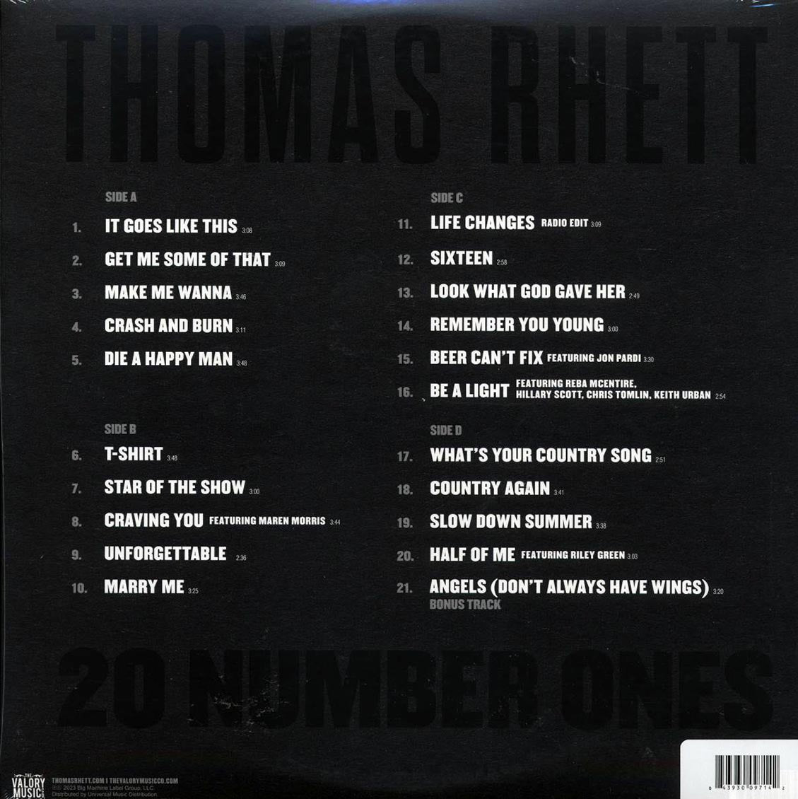 Thomas Rhett - 20 Number Ones (die-cut jacket) (ltd. ed.) (2xLP) (gold vinyl)