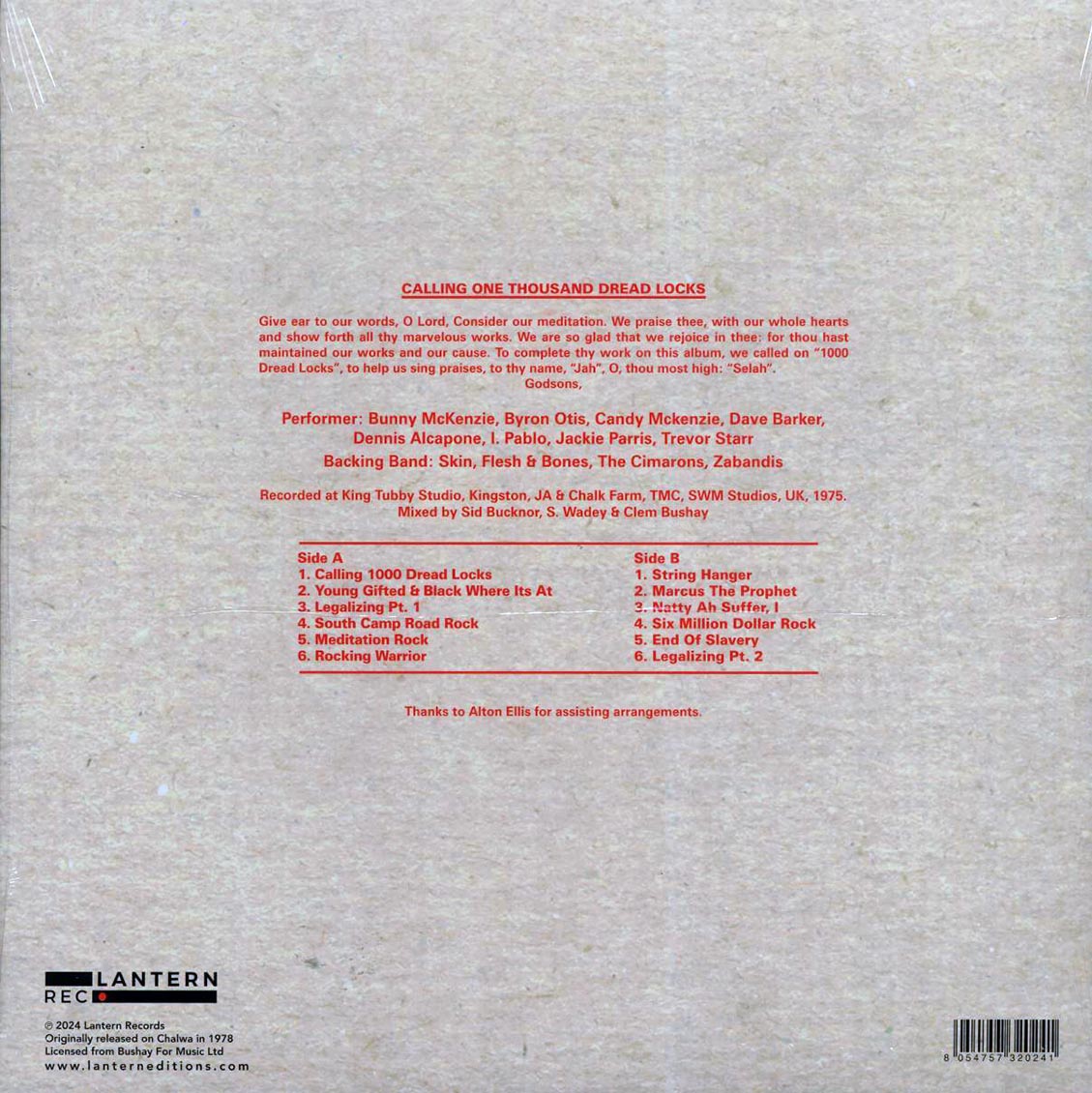 King Tubby, Dennis Alcapone, Dave Barker, Skin, Flesh & Bones, Etc. - Calling One Thousands Dread Locks