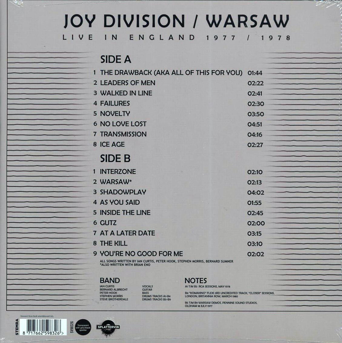 Joy Division, Warsaw - Live In England 1977-1978 (ltd. ed.)