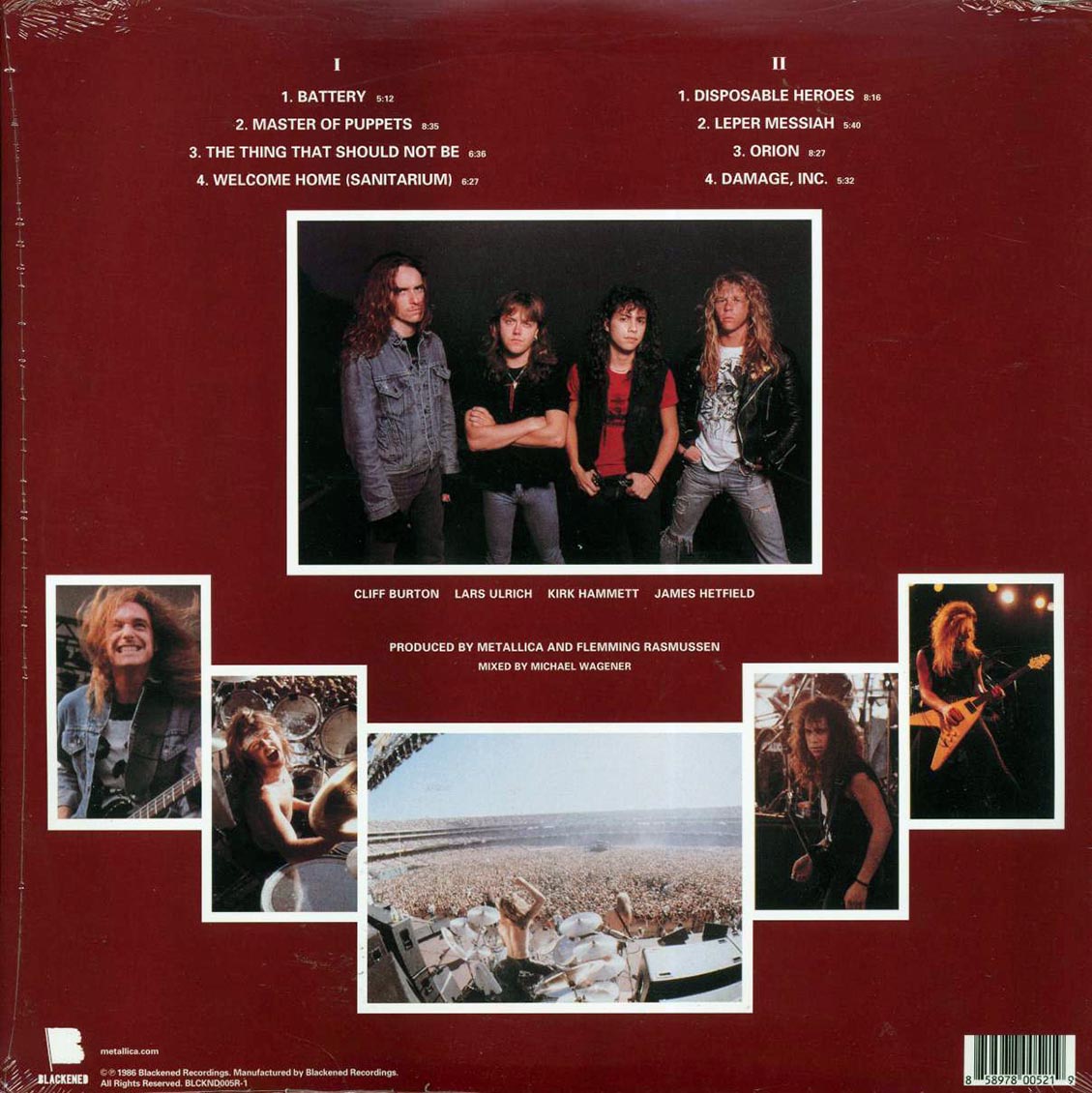 Metallica - Master Of Puppets (2017 PRESS) (180g) (remastered)