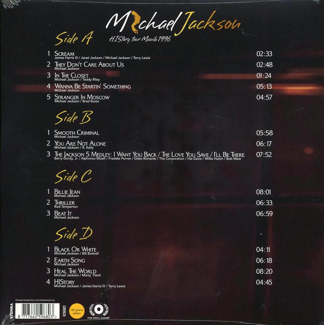 Michael Jackson - History Tour Manila 1996 (ltd. ed.) (2xLP) (180g) (gold vinyl)