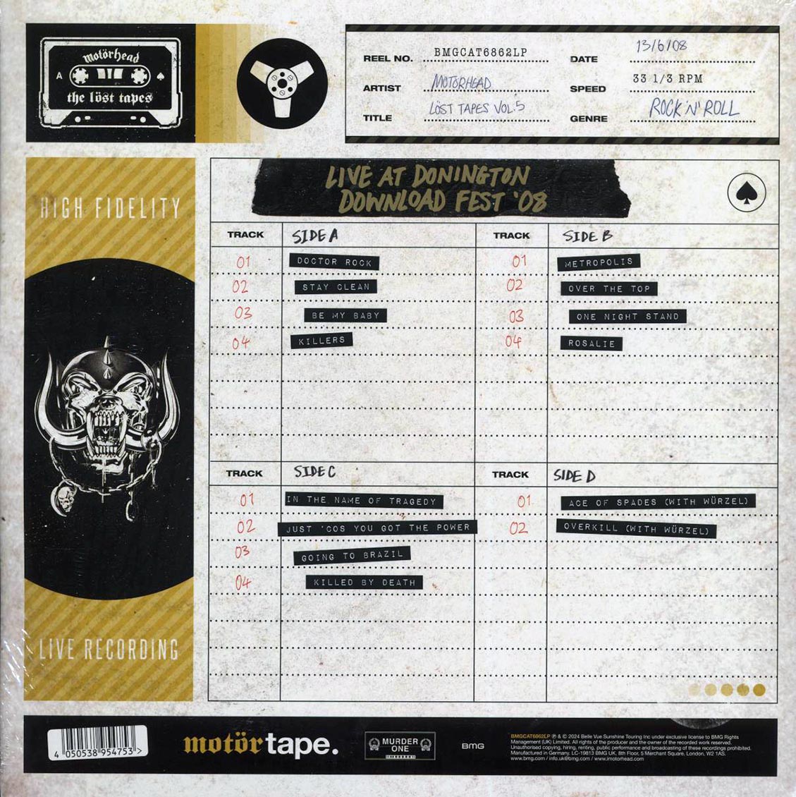 Motorhead - The Lost Tapes Volume 5: Live At Donington Download Fest '08 (ltd. ed.) (2xLP) (yellow vinyl)