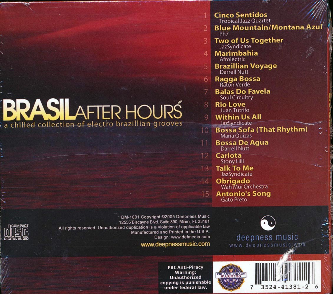 Tropical Jazz Quartet, Afrolectic, Stony Hill, Etc. - Brasil After Hours: A Chilled Collection Of Electro Brazillian Grooves