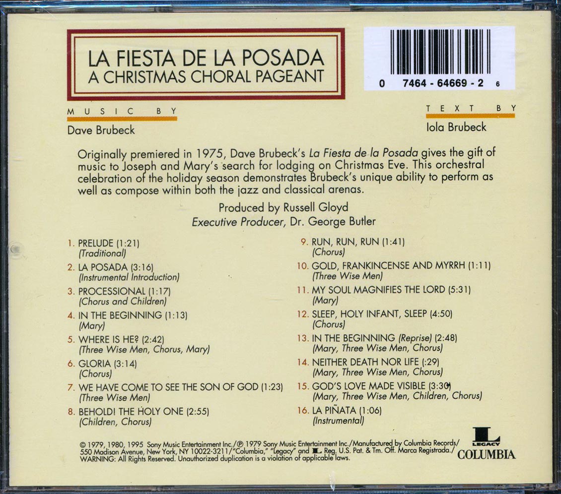 Dave Brubek - La Fiesta De La Posada - The Festival Of The Inn: A Christmas Choral Pageant