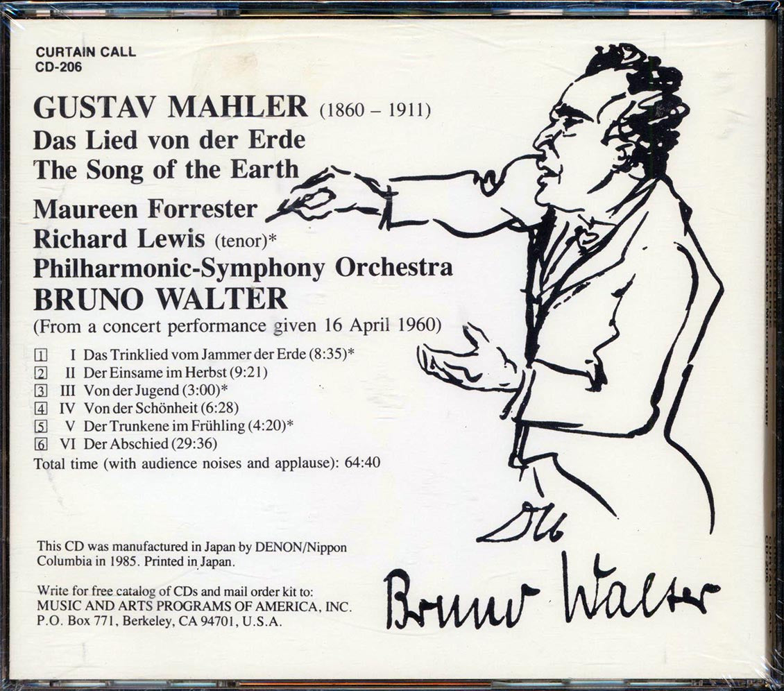 Mahler, Bruno Walter, Richard Lewis, Maureen Forrester - Das Lied Von Der Erde (Japan)