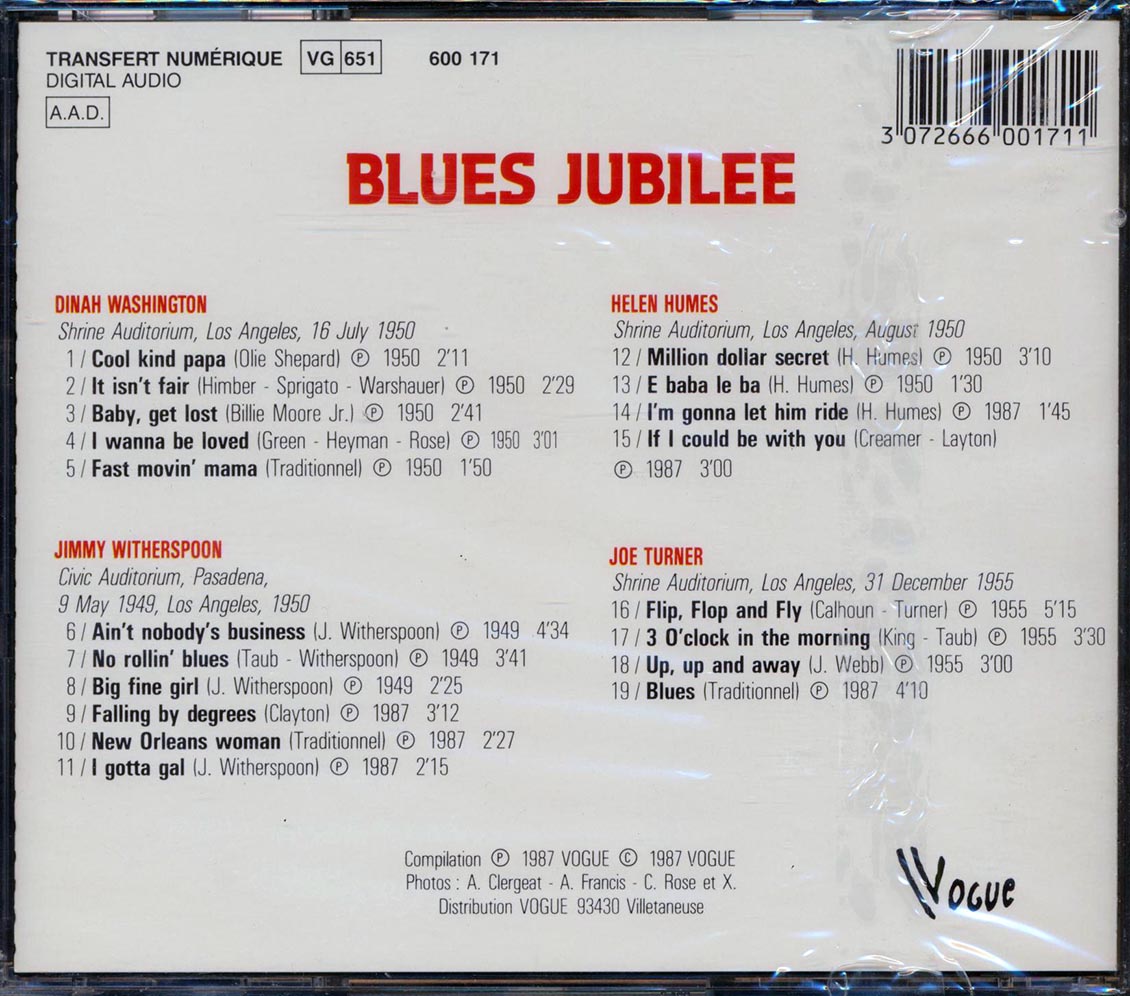 Dinah Washington, Jimmy Witherspoon, Joe Turner, Helen Humes - Blues Jubilee