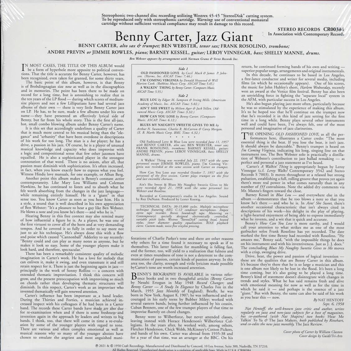 Benny Carter - Jazz Giant (180g)