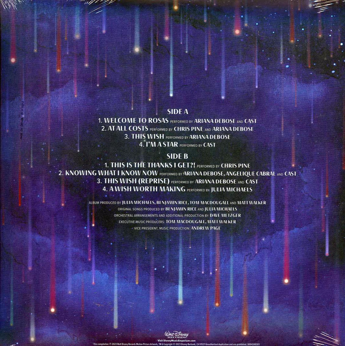 Ariana Debose, Chris Pine, Angelique Cabral, Julia Michaels - Wish: Original Motion Picture Soundtrack (clear vinyl)