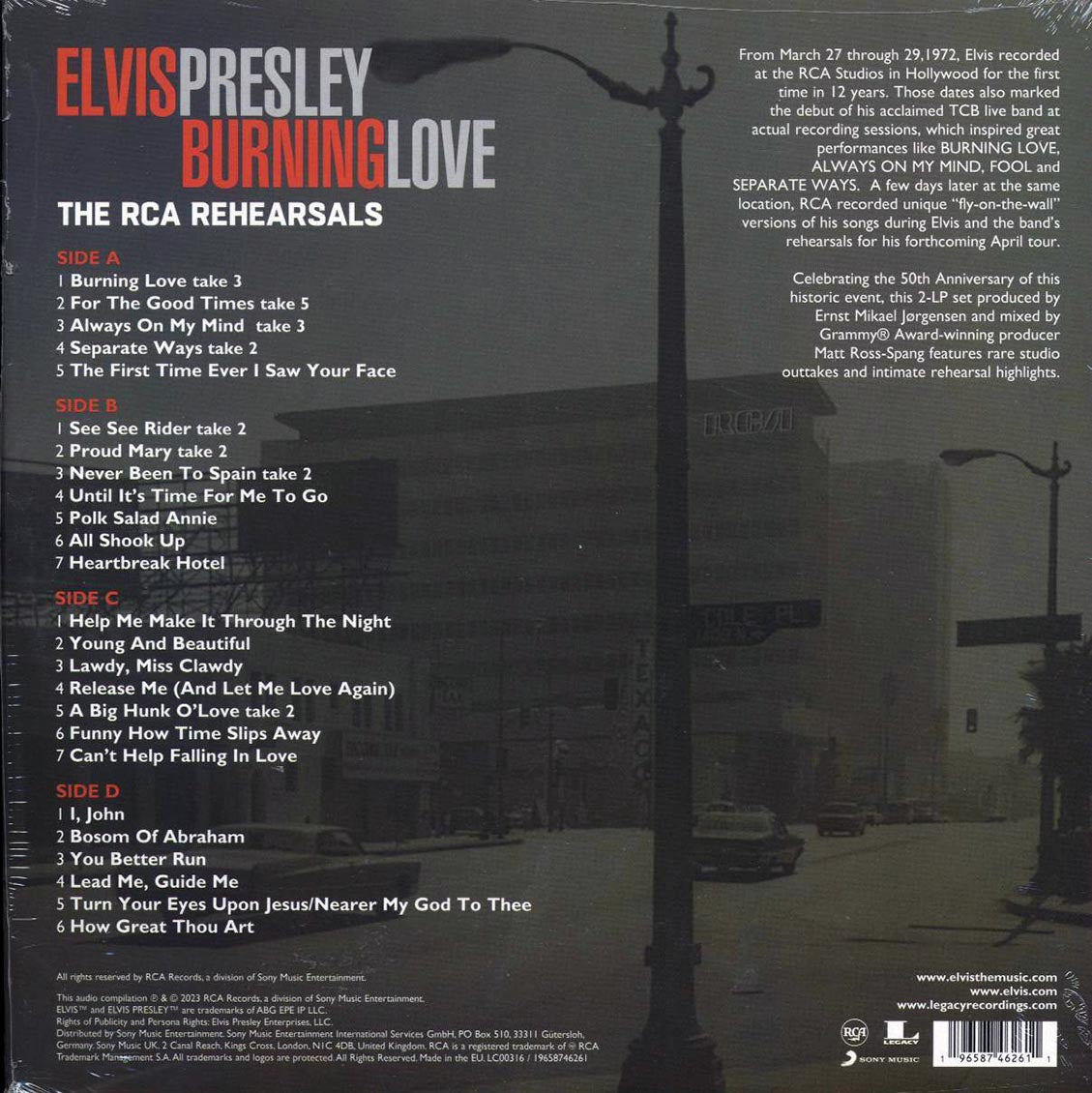 Elvis Presley - Burning Love: The RCA Rehearsals (50th Anniv. Ed.) (RSD 2023) (ltd. ed.) (2xLP)