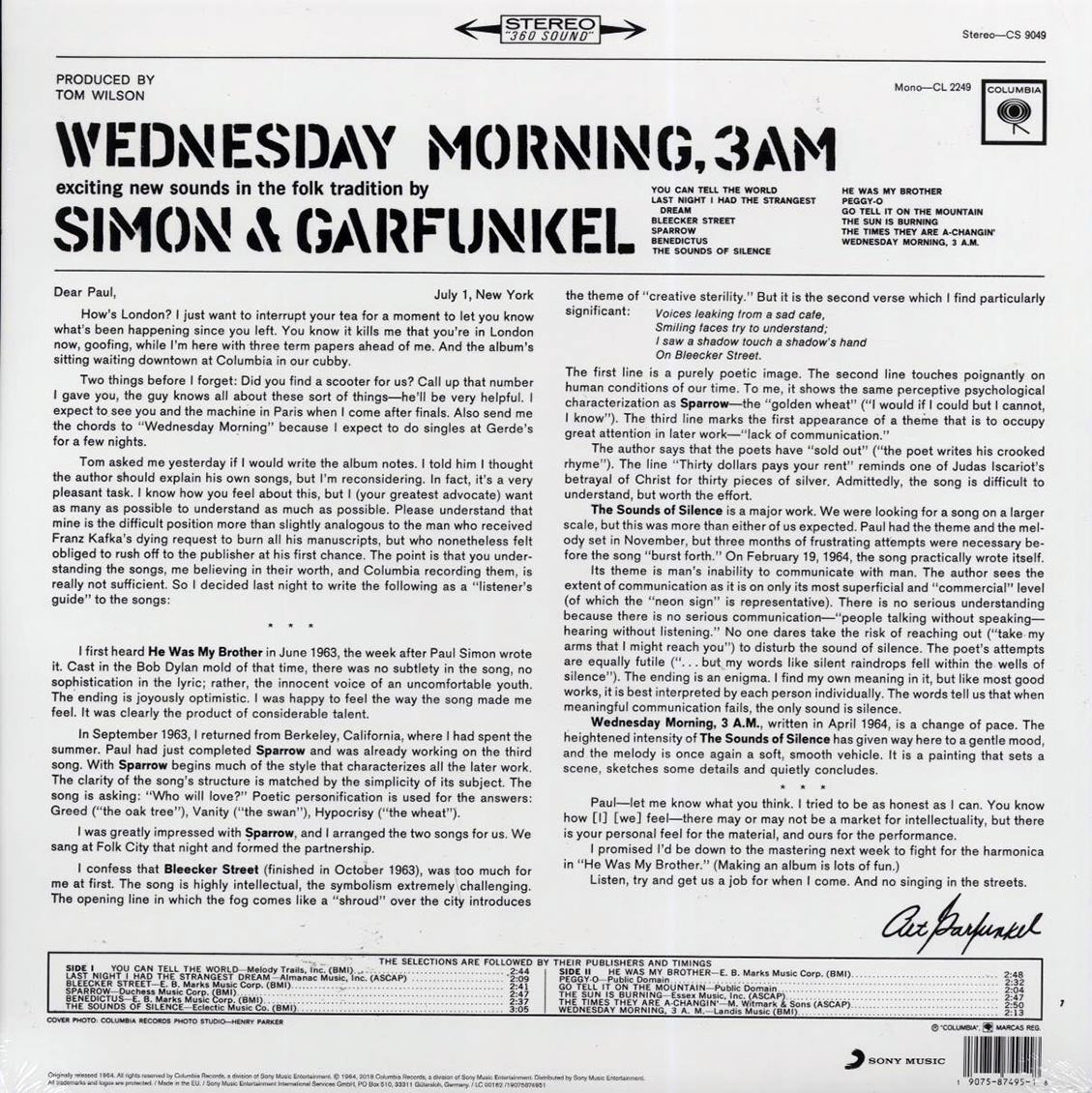 Simon & Garfunkel - Wednesday Morning, 3 AM