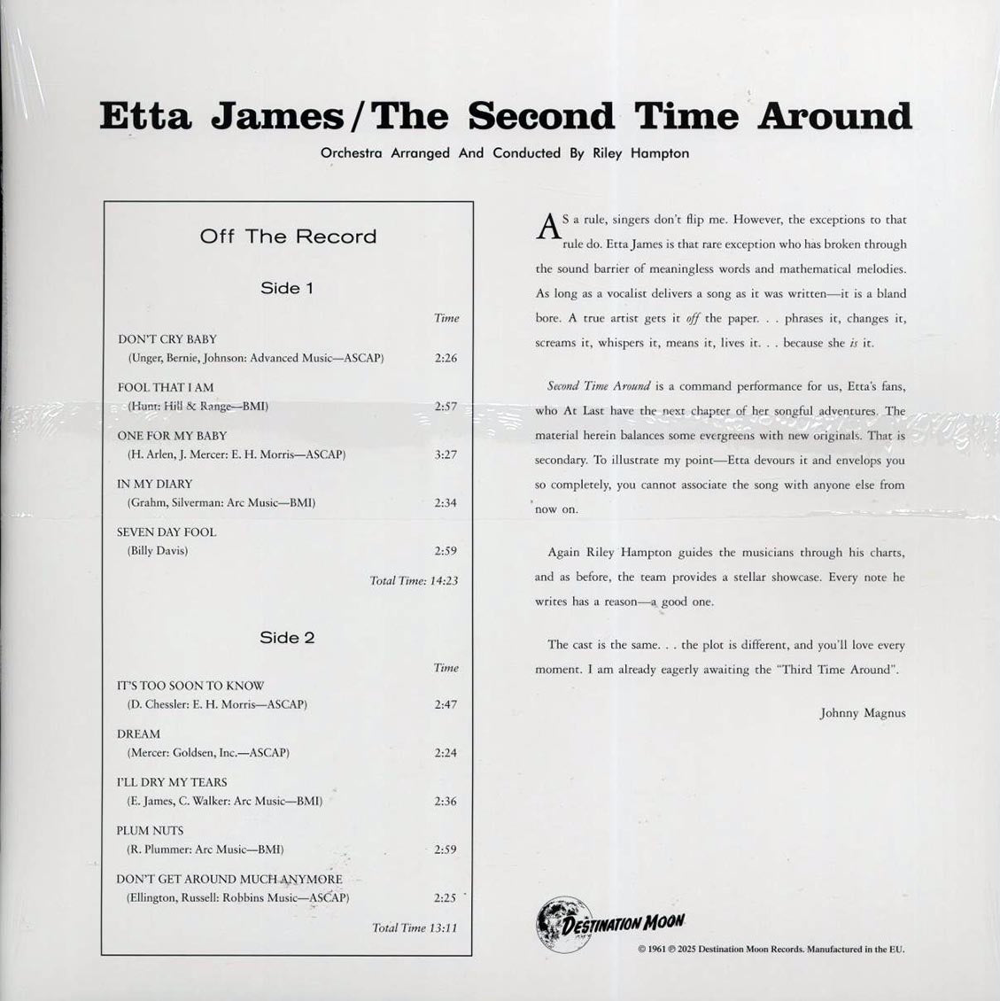 Etta James - The Second Time Around (ltd. 500 copies made) (clear vinyl)