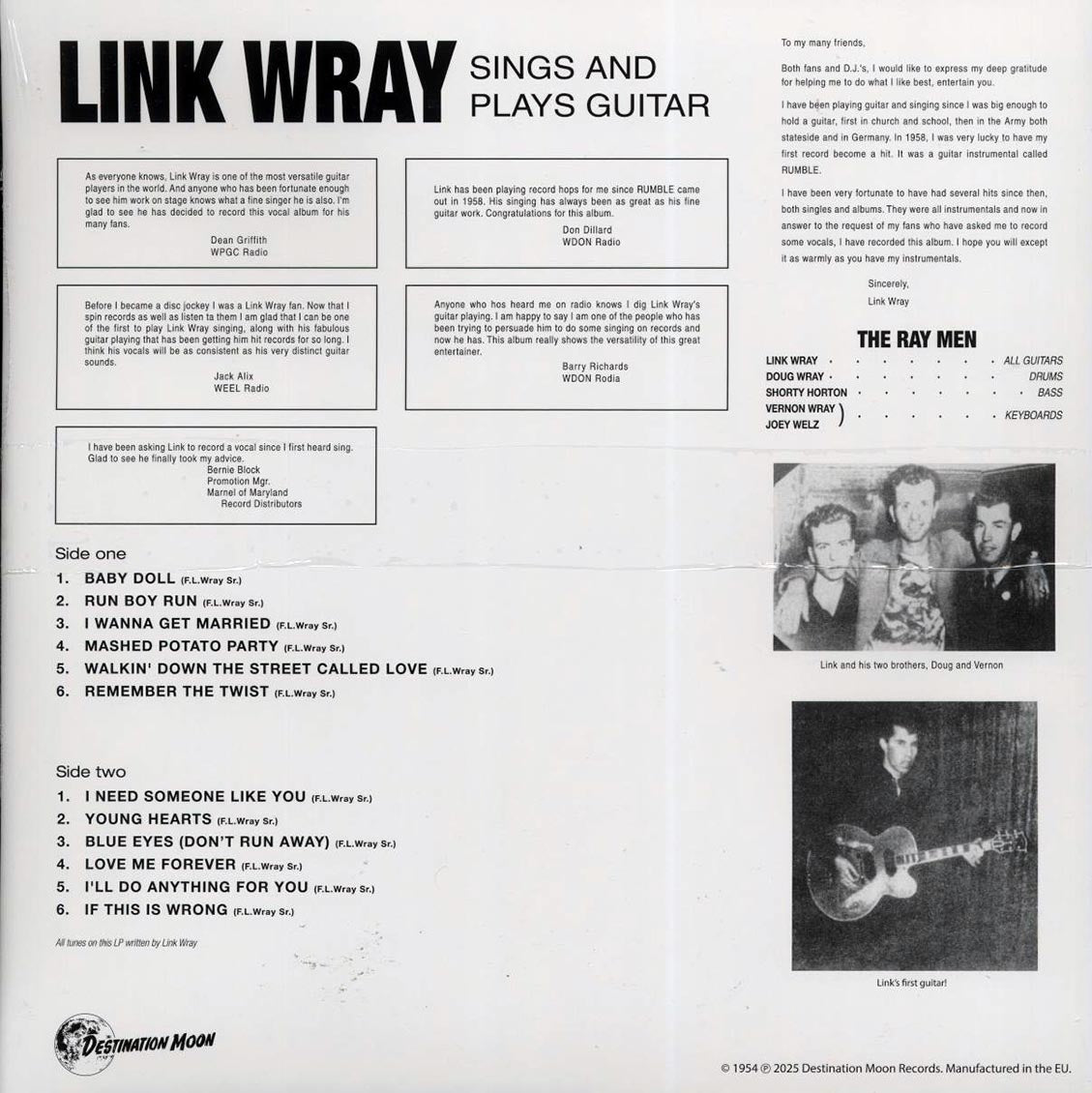 Link Wray - Sings And Plays Guitar (ltd. 500 copies made) (clear vinyl)