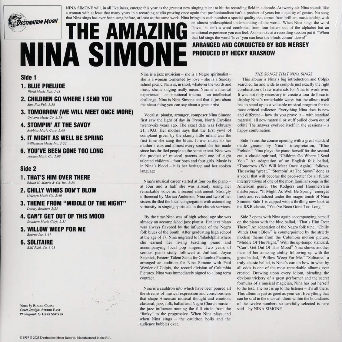 Nina Simone - The Amazing Nina Simone (ltd. 500 copies made) (clear vinyl)