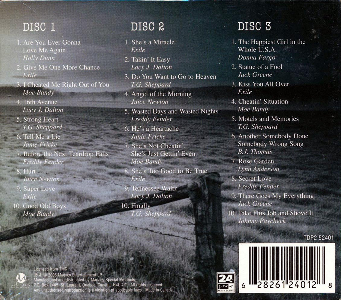 Exile, Juice Newton, Donna Fargo, Freddy Fender, Etc. - Best Of Country (30 tracks) (3xCD) (deluxe 3-fold digipak)