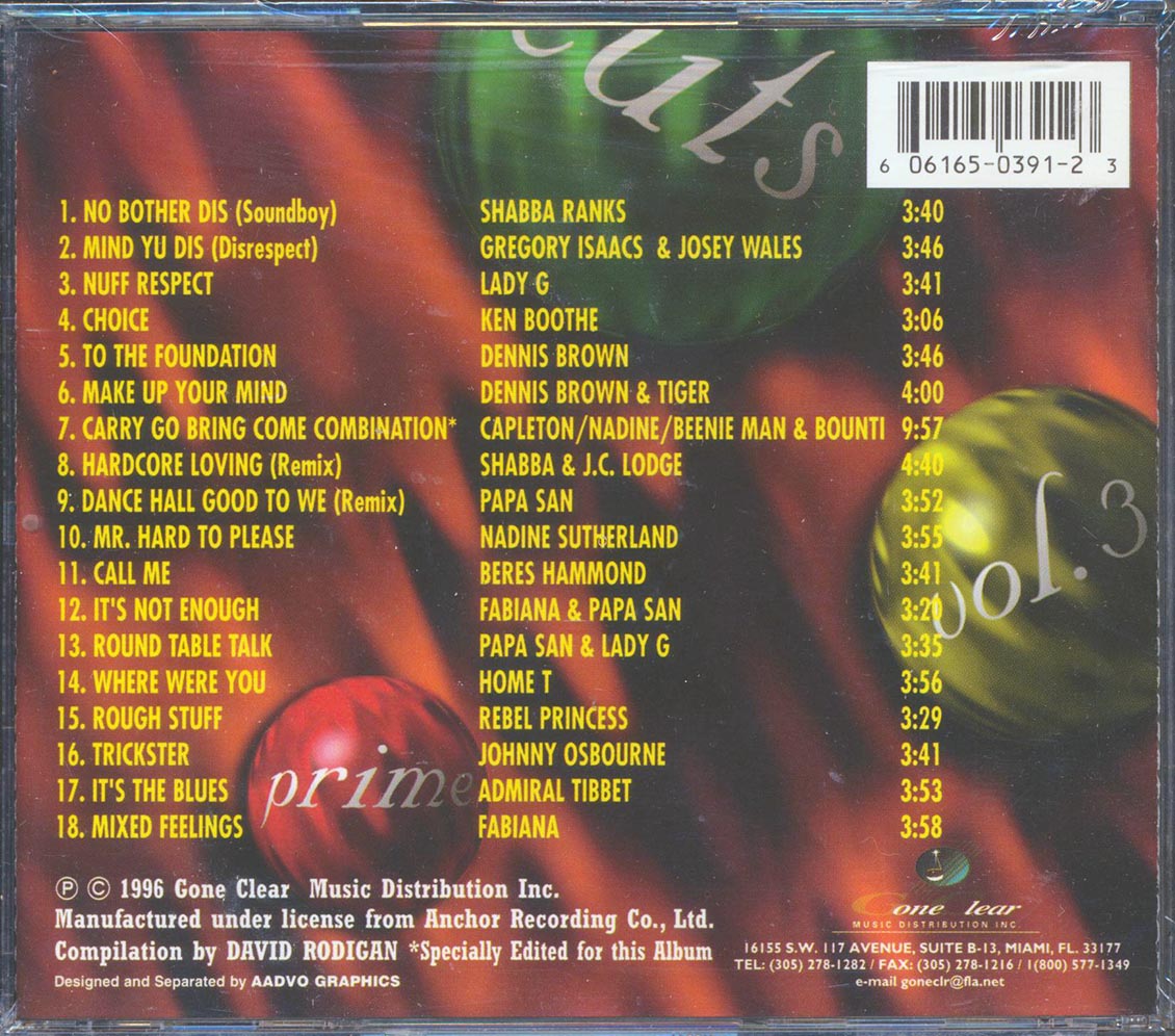 Dennis Brown, Beres Hammond, Johnny Osbourne, Shabba Ranks, Lady G, Etc. - Prime Cuts From Music Works Volume 3