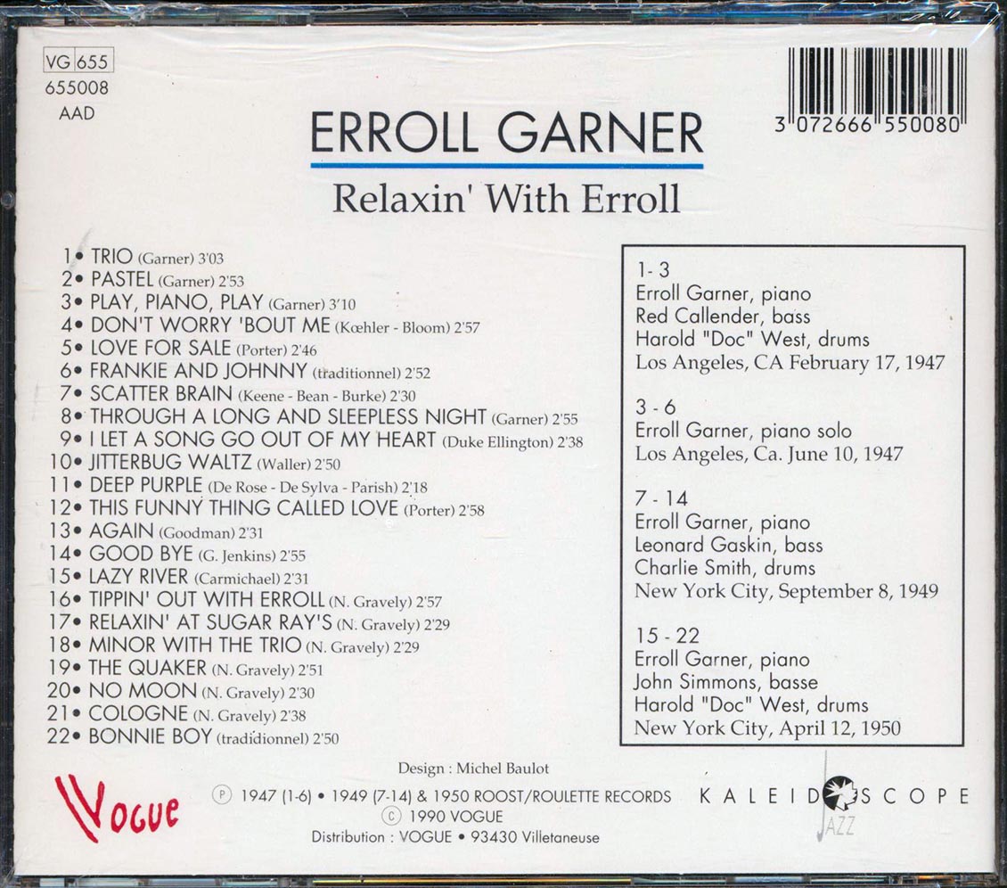 Erroll Garner - Relaxin' With Erroll (22 tracks)