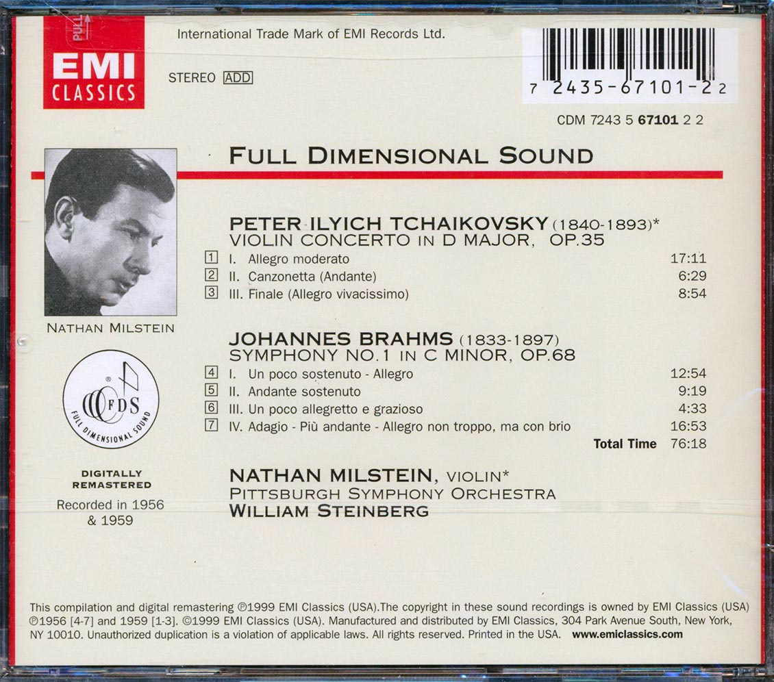 Nathan Milstein, Pyotr Ilyich Tchaikovsky, Johannes Brahms - Tchaikovsky & Brahms