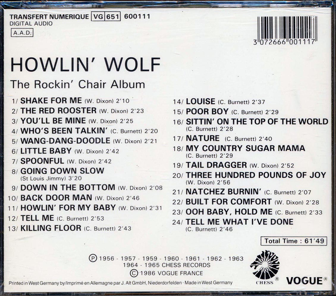 Howlin' Wolf - The Rockin' Chair Album (24 tracks) (+12 bonus tracks)