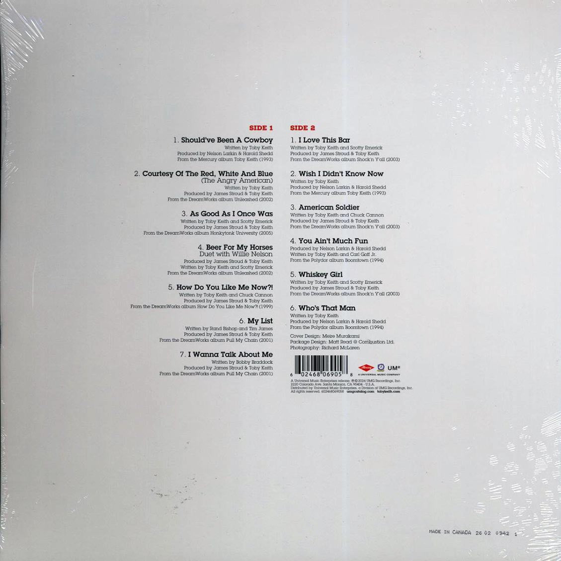 Toby Keith - 13 Number Ones (red/white/blue vinyl)