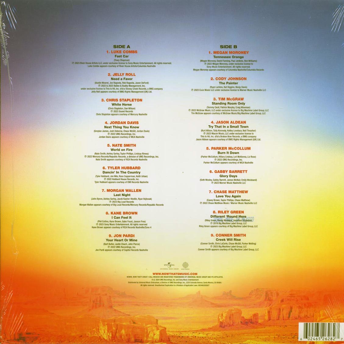 Chris Stapleton, Jordan Davis, Luke Combs, Morgan Wallen, Etc. - Now That's What I Call Country Volume 17 (coral vinyl)