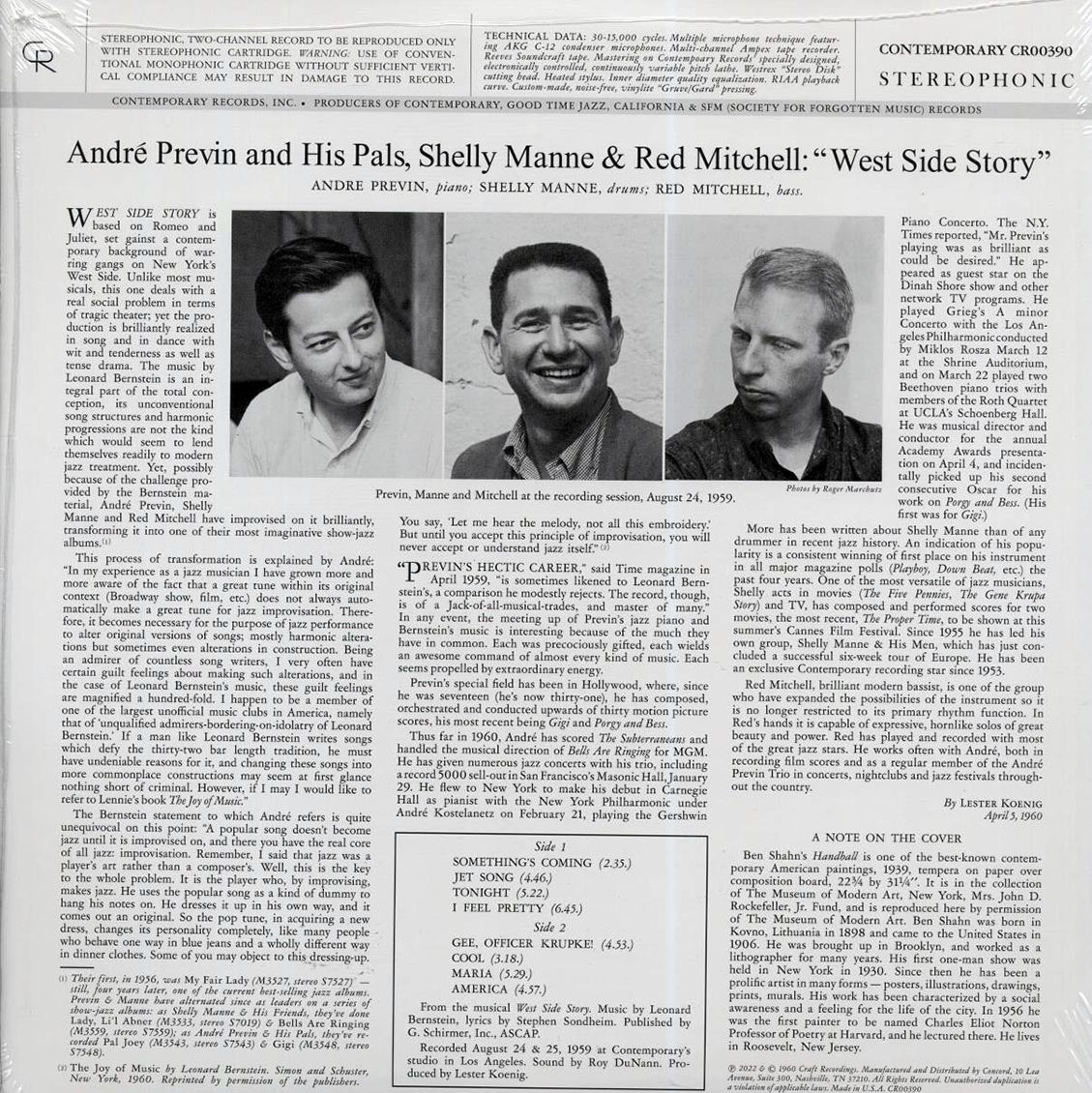 Andre Previn & His Pals Shelly Manne & Red Mitchell - West Side Story (180g)