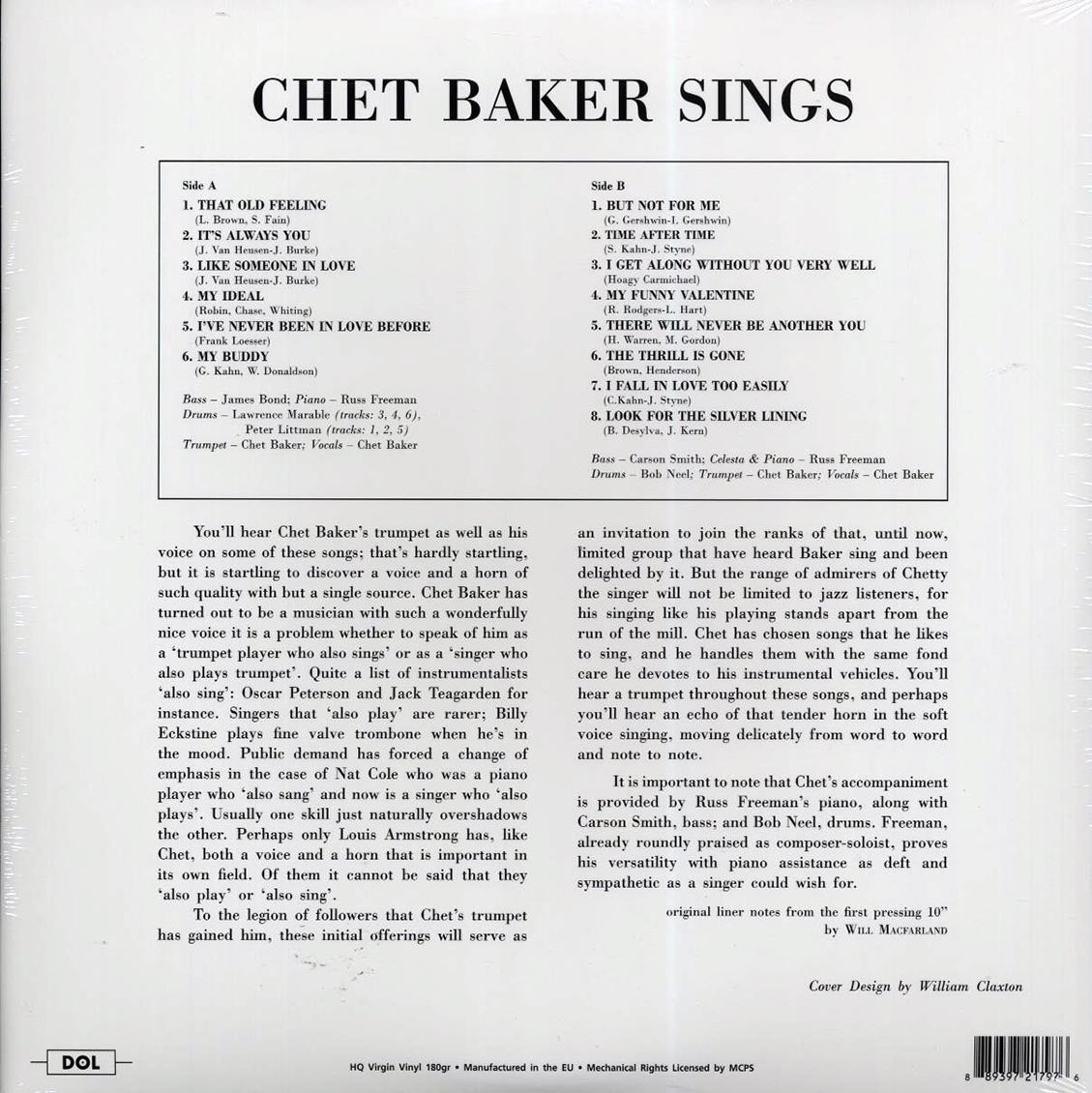Chet Baker - Sings (180g)