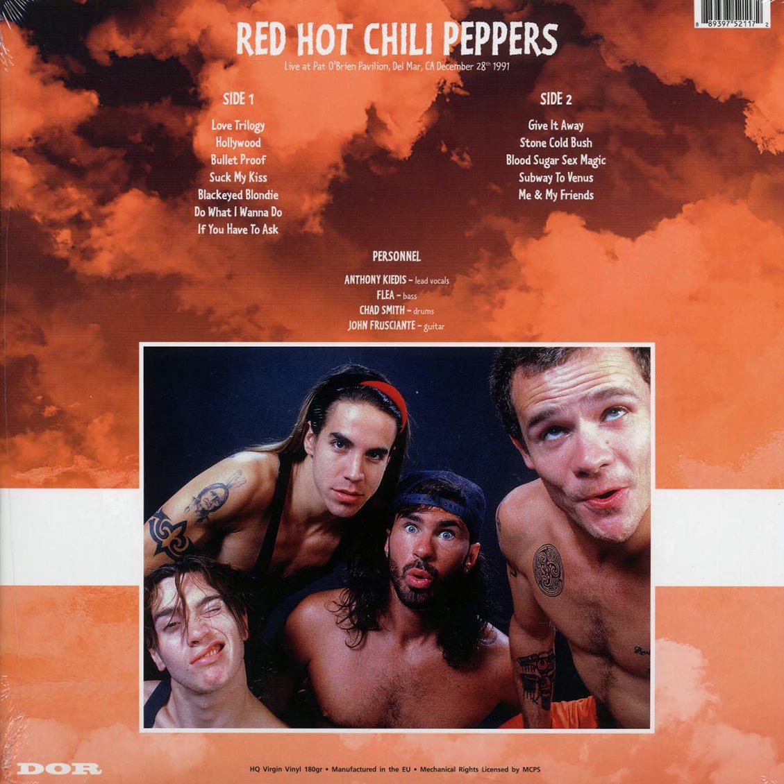 Red Hot Chili Peppers - Live At The Pat O'Brien Pavillion, Del Mar, CA December 28th, 1991 (180g) (red vinyl)