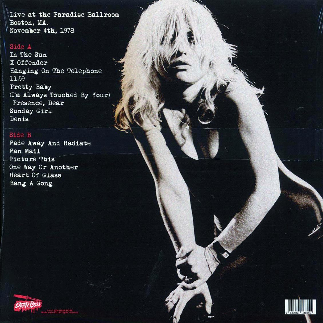 Blondie - Headlines: Live At The Paradise Ballroom, Boston, MA, November 4th, 1978 (ltd. 300 copies made) (colored vinyl)