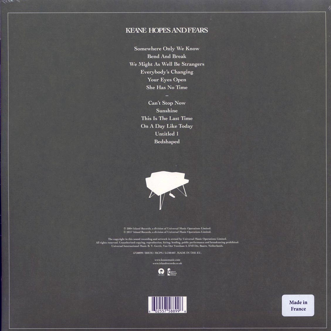 Keane - Hopes And Fears (180g)