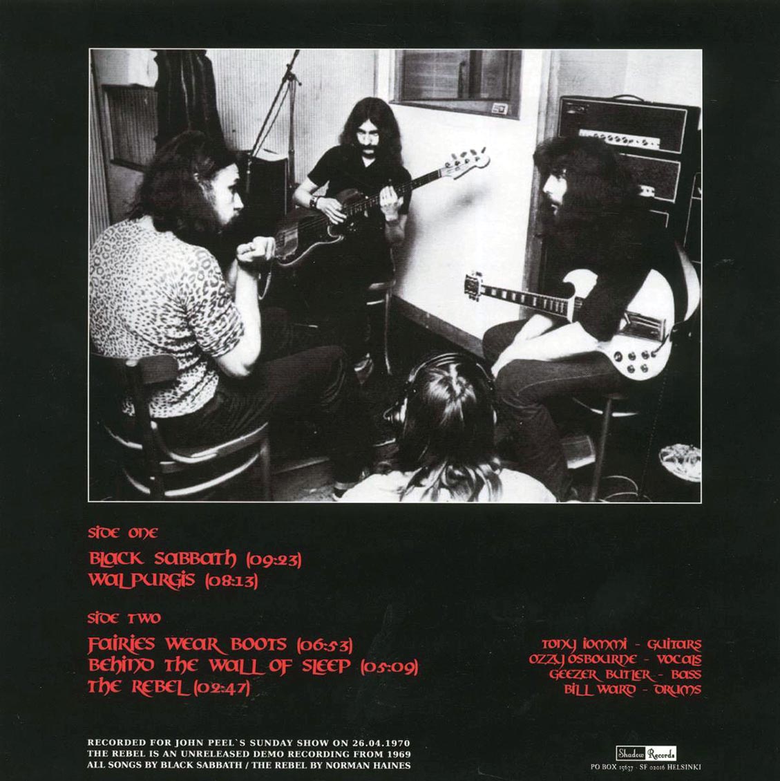 Black Sabbath - Walpurgis: The Peel Session 1970 (red vinyl)