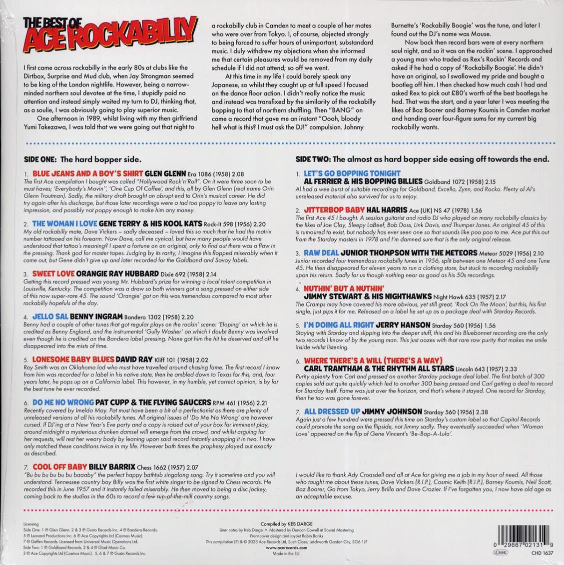 Pat Cupp & The Flying Saucers, Orangie Ray Hubbard, Gene Terry & His Kool Kats, Etc. - The Best Of Ace Rockabilly: 14 Raw And Rare Rockabilly Tracks Hand Selected By Keb Darge (180g)