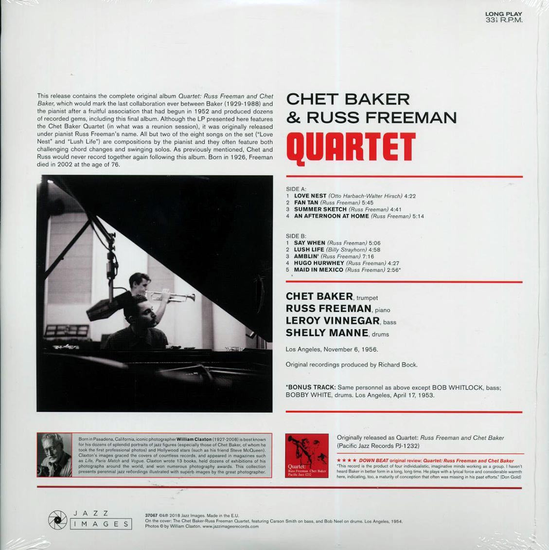 Chet Baker, Russ Freeman Quartet - Chet Baker & Russ Freeman Quartet (+bonus track) (ltd. ed.) (180g)
