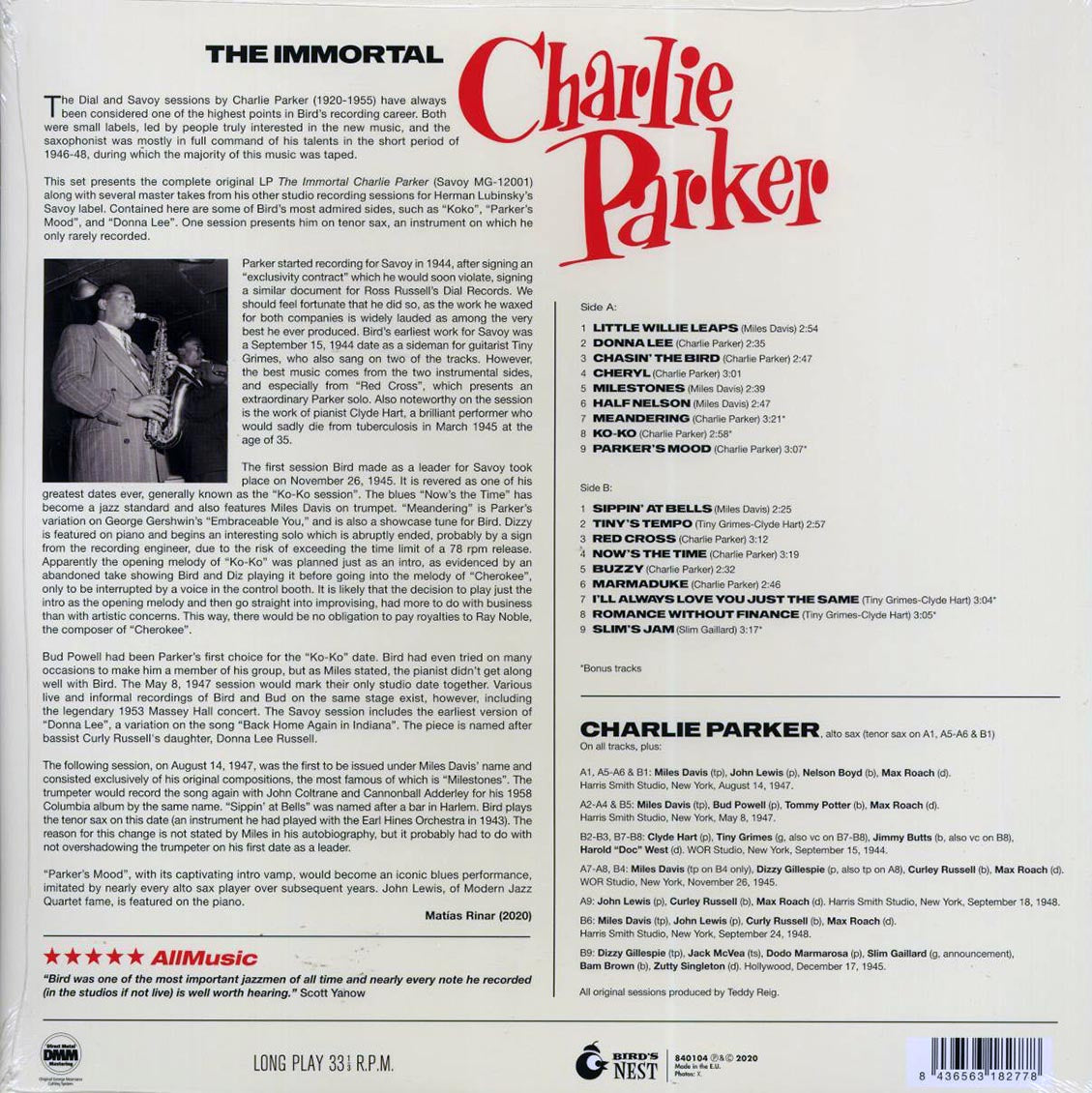 Charlie Parker - The Immortal (+6 bonus tracks) (ltd. ed.) (180g) (green vinyl)